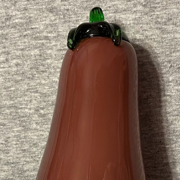 Art Glass Hand Blown Murano Style Purple Eggplant - Picture 2 of 11